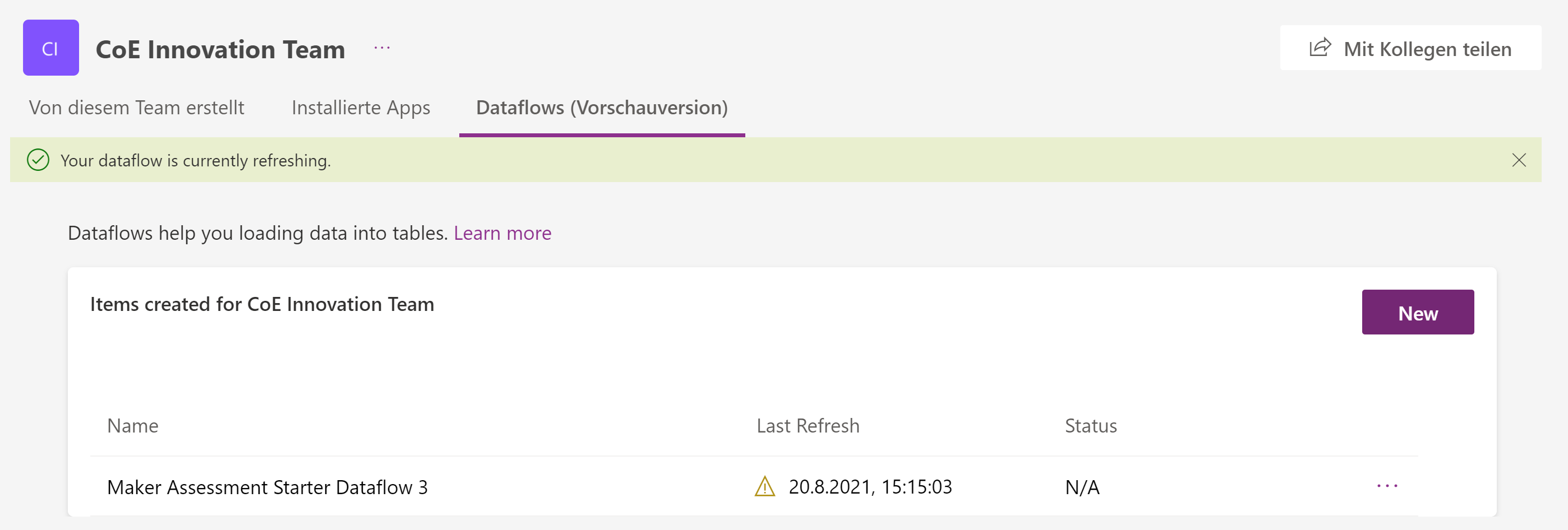 [CoE Starter Kit - PRODUCT BUG] Maker Assessment Starter Dataflow - not ...