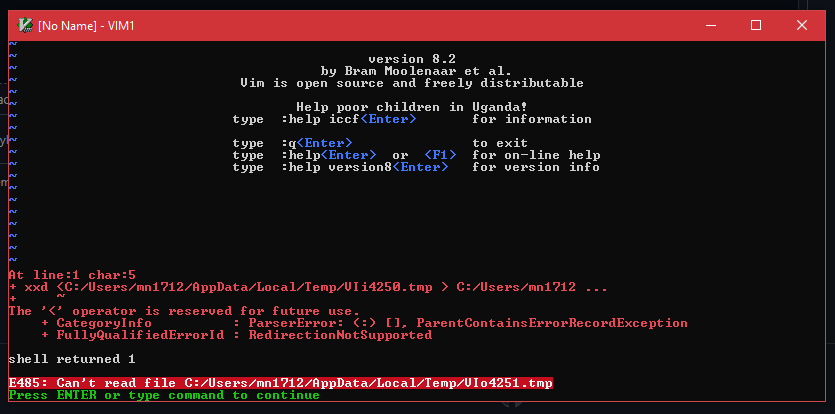 Vim install by scoop encountered an error when using the command ...