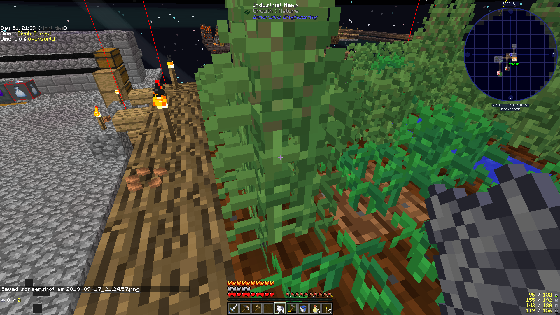 Infinite Industrial Hemp with bone meal on mature half height crop