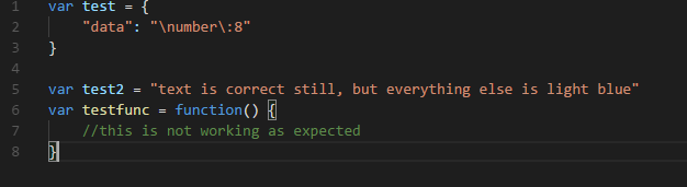 Text Highlighting error when using \": in json data · Issue #31148 ...