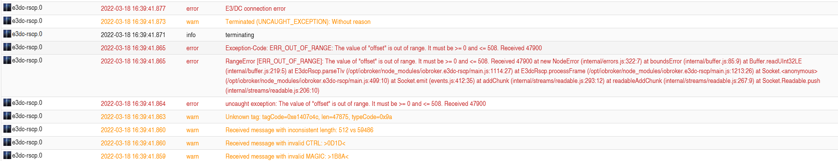 Connection Error · Issue #93 · git-kick/ioBroker.e3dc-rscp · GitHub