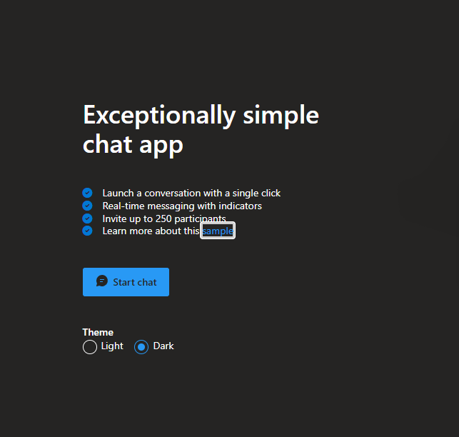 removed tabindex on noninteractive elements in Chat sample Home screen