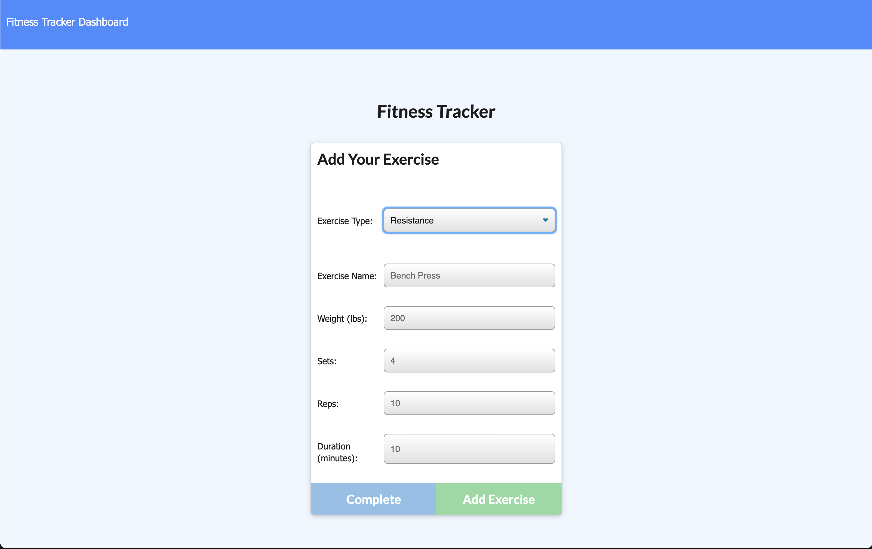 GitHub - tloyzelle/fitness-tracker: Fitness Tracker to keep up with ...