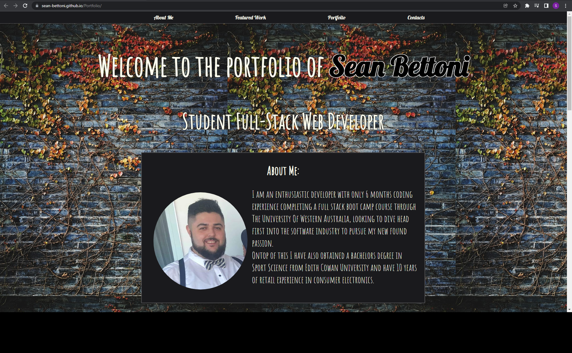 GitHub - Sean-Bettoni/Portfolio: A portfolio of Sean's developed websites