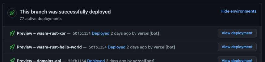 Hope to edit environment name Vercel deploy on GitHub integration ...