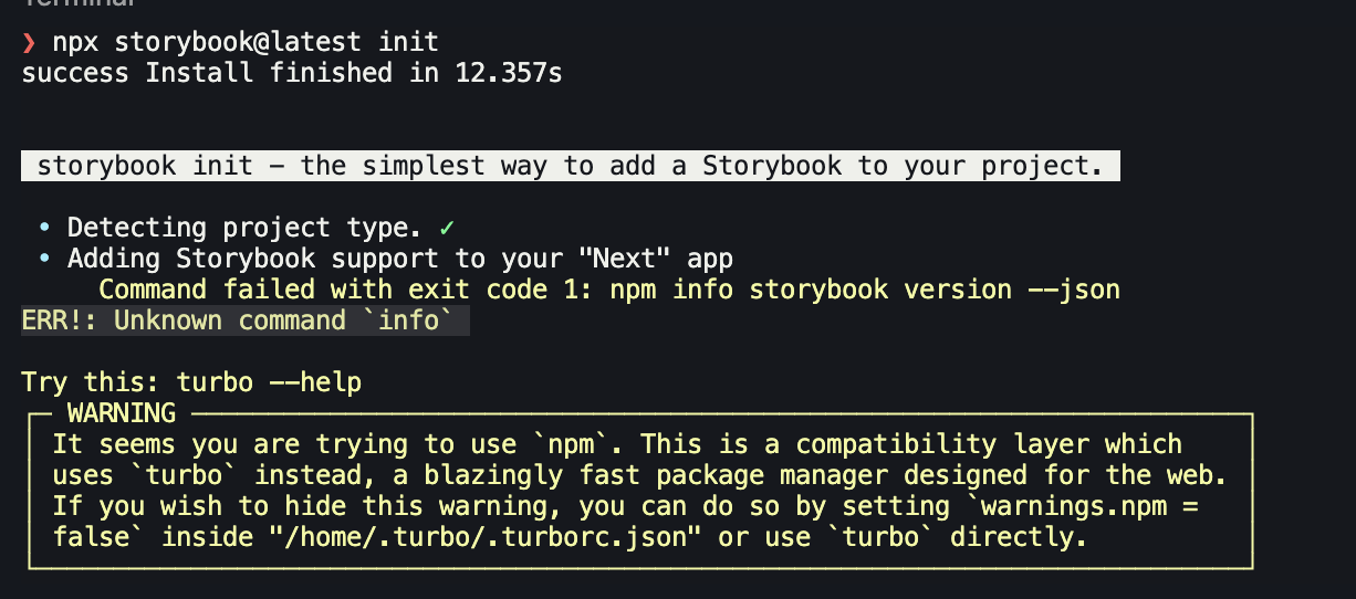 Storybook init not working for fresh Next.js project · Issue 2521