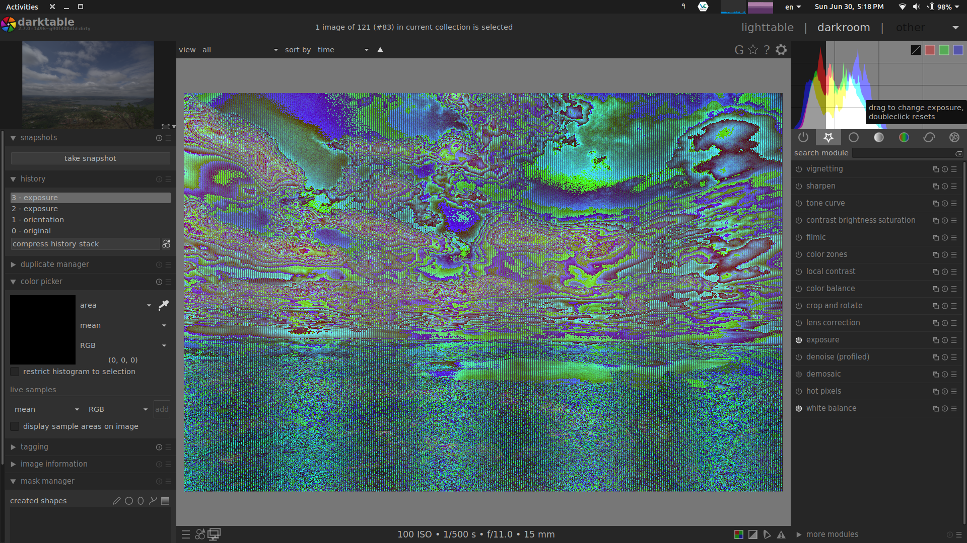 Issue with changing exposure value from histogram view · Issue #2760 ...