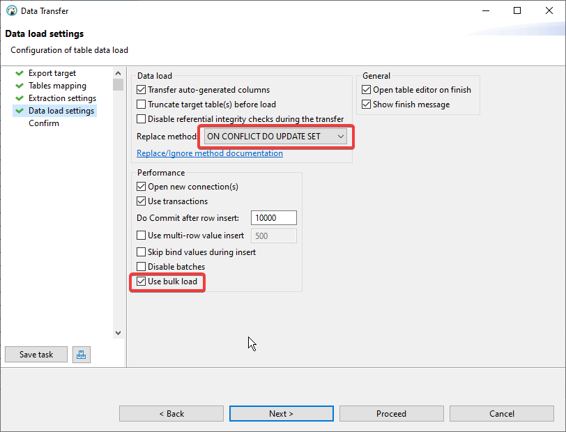 Disable replace method combo box if bulk load is used · Issue 15283