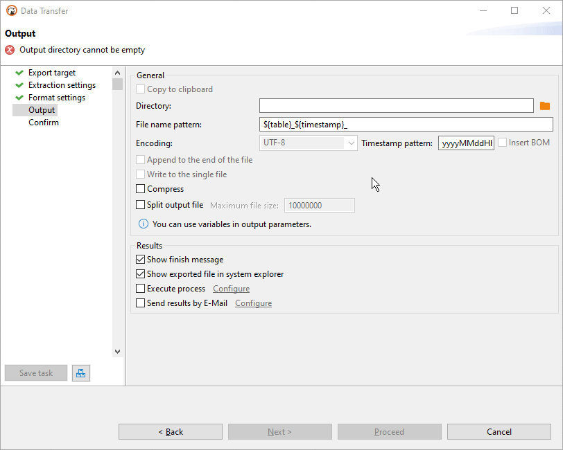 Incorrect for variables in data export file name · Issue
