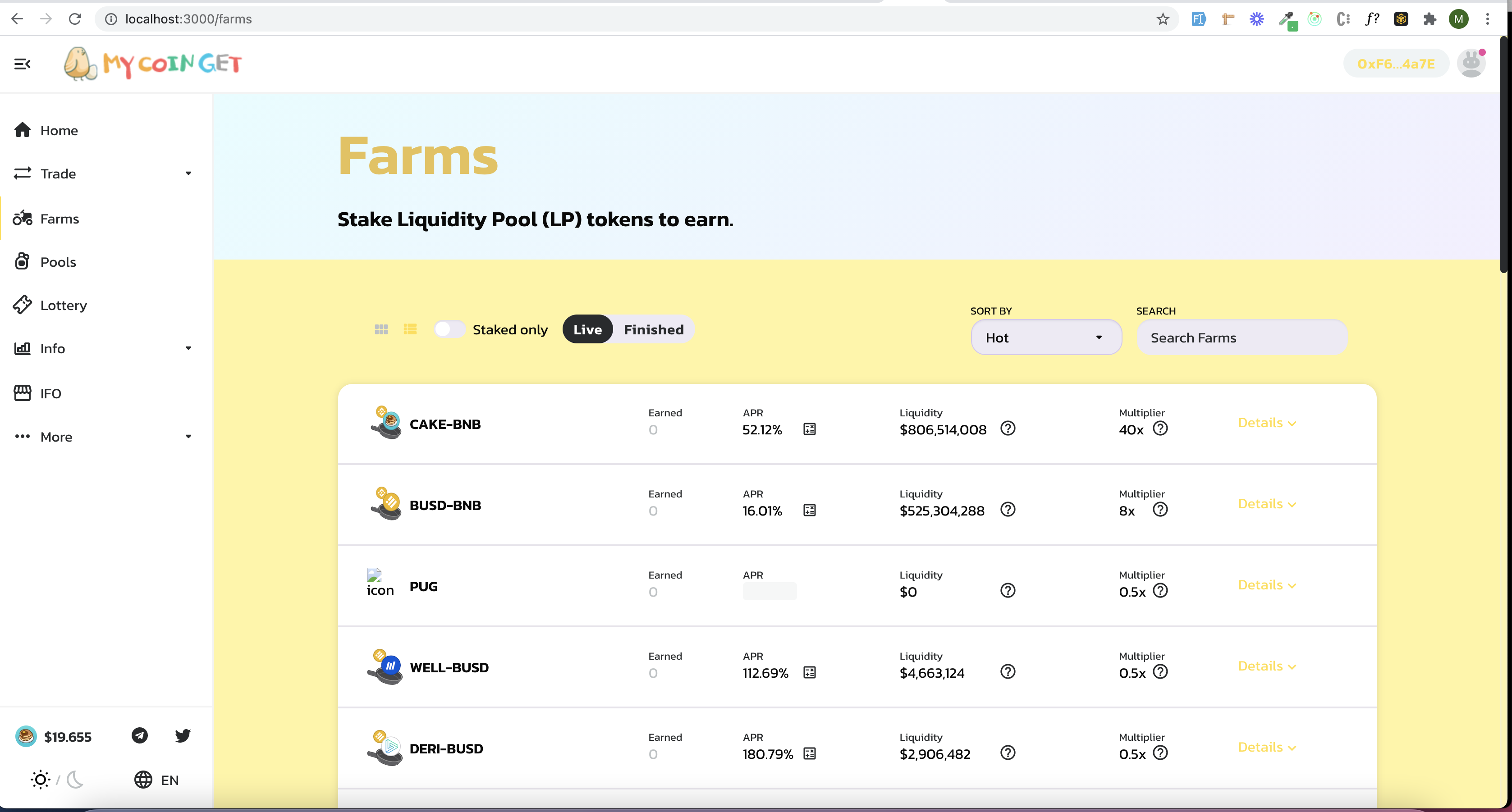 Cannot add new token in farms section · Issue 1883 · pancakeswap