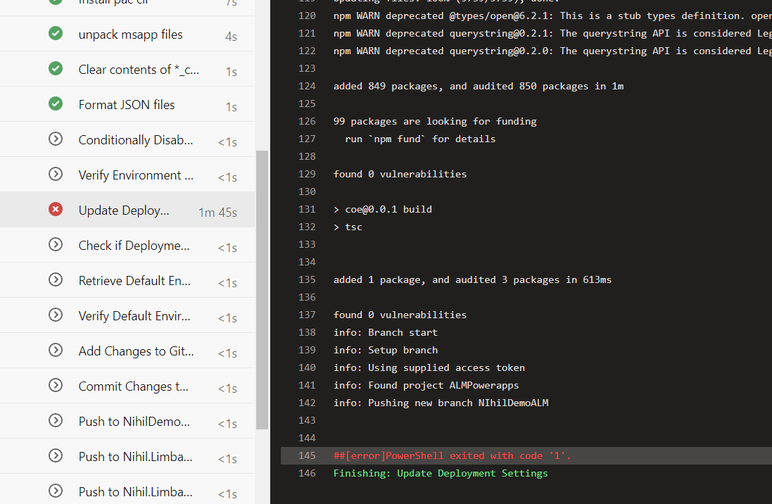 Error While Running pipeline Export solution to git · Issue #1977 ...