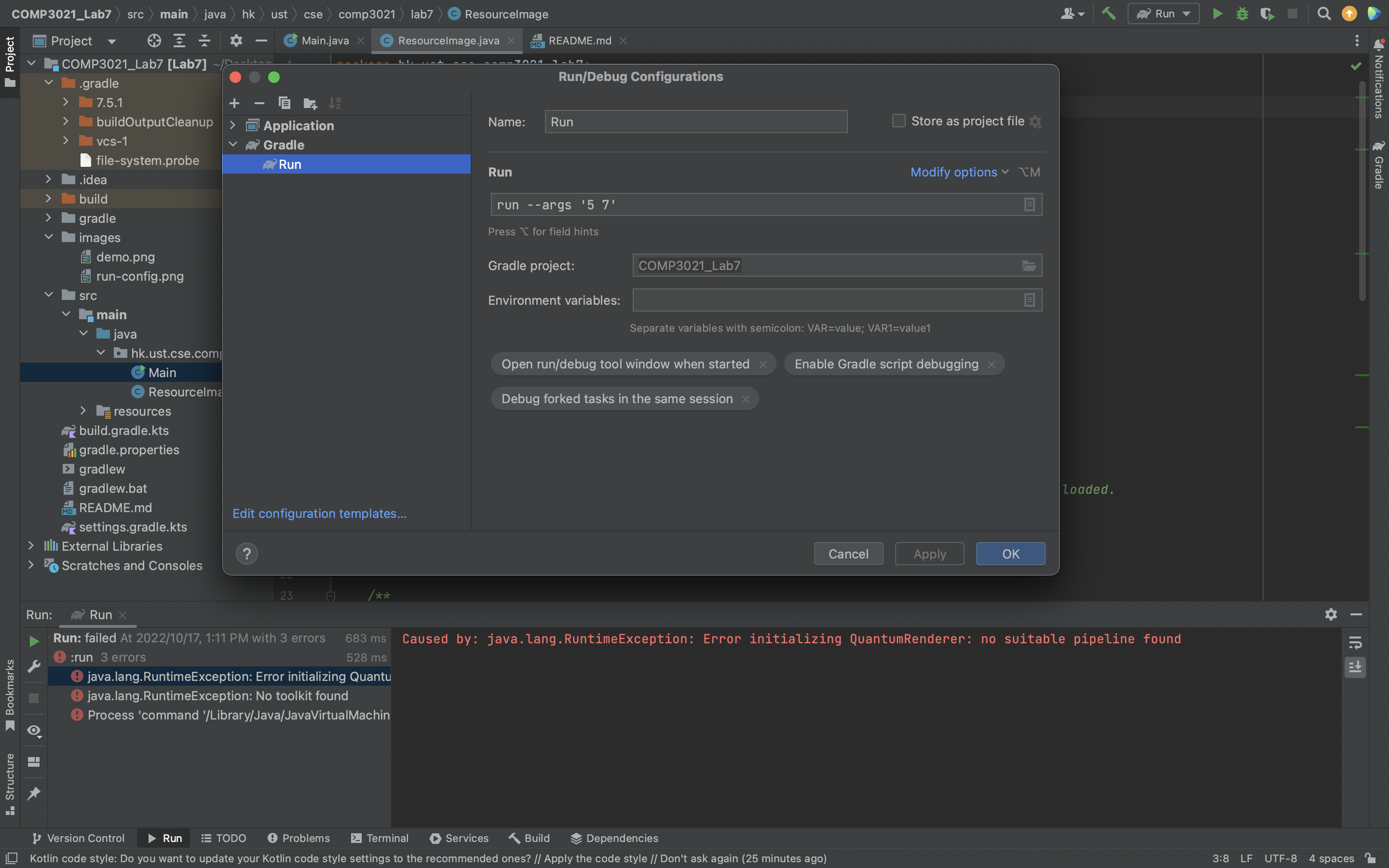 Lab 7 javaFX issue · CastleLab COMP3021-F22-PA-Student-Version ...