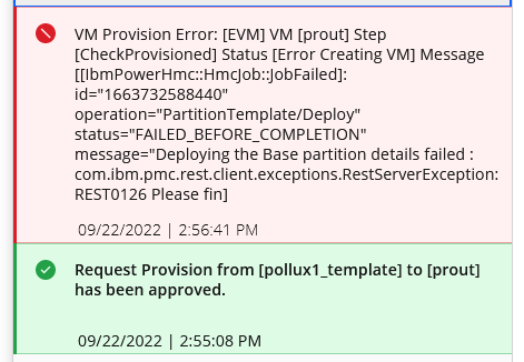 HMC providers operations modifying Host fail if Host is managed by ...