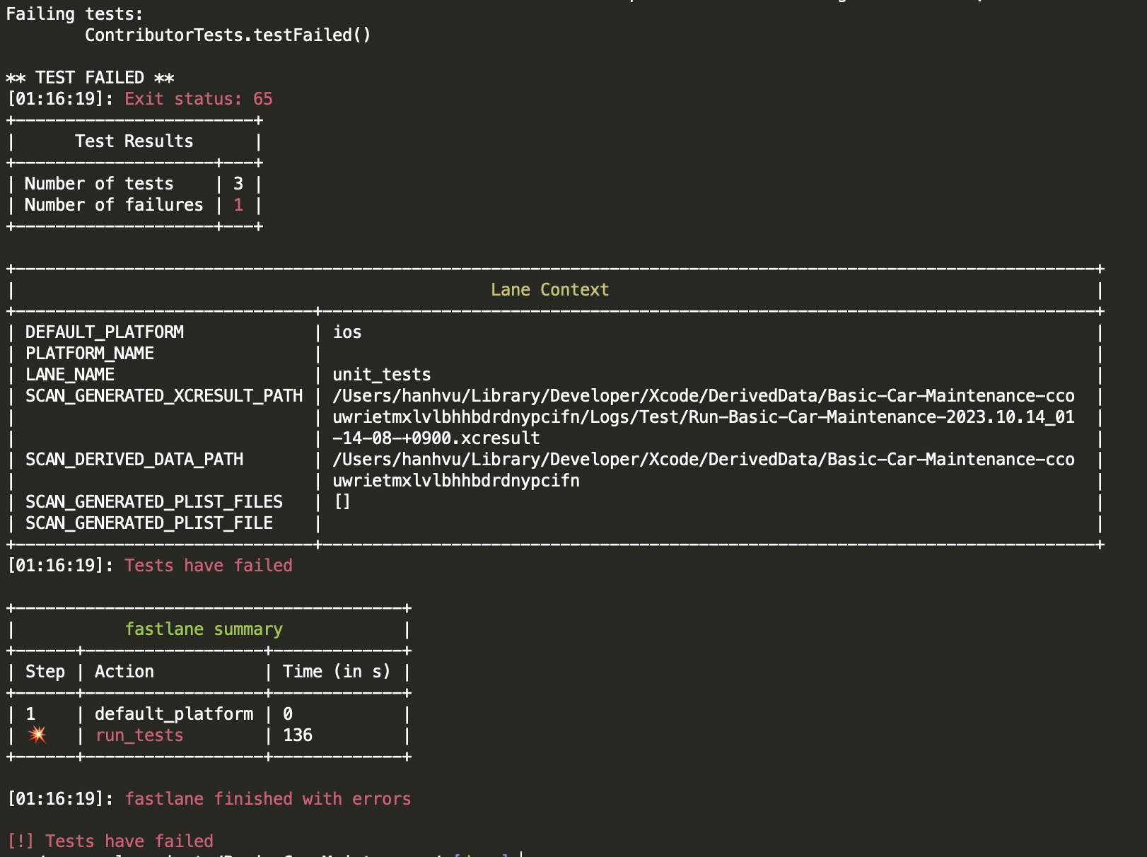 BUG - Fastlane Unit Tests · Issue #173 · mikaelacaron/Basic-Car ...
