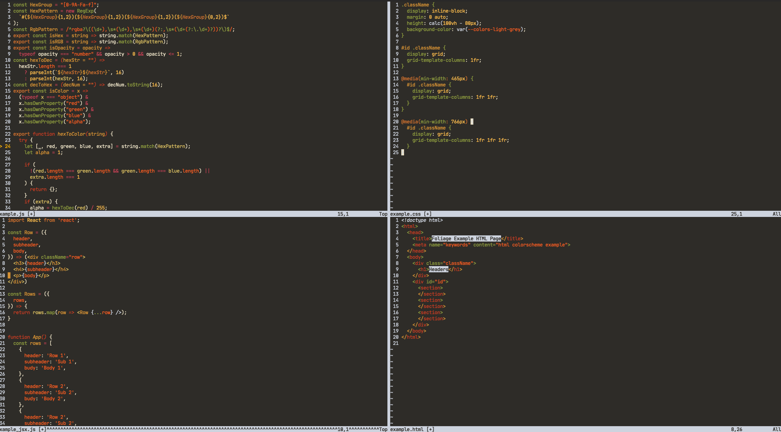 GitHub - trescenzi/foliage: A fall colorscheme for vim