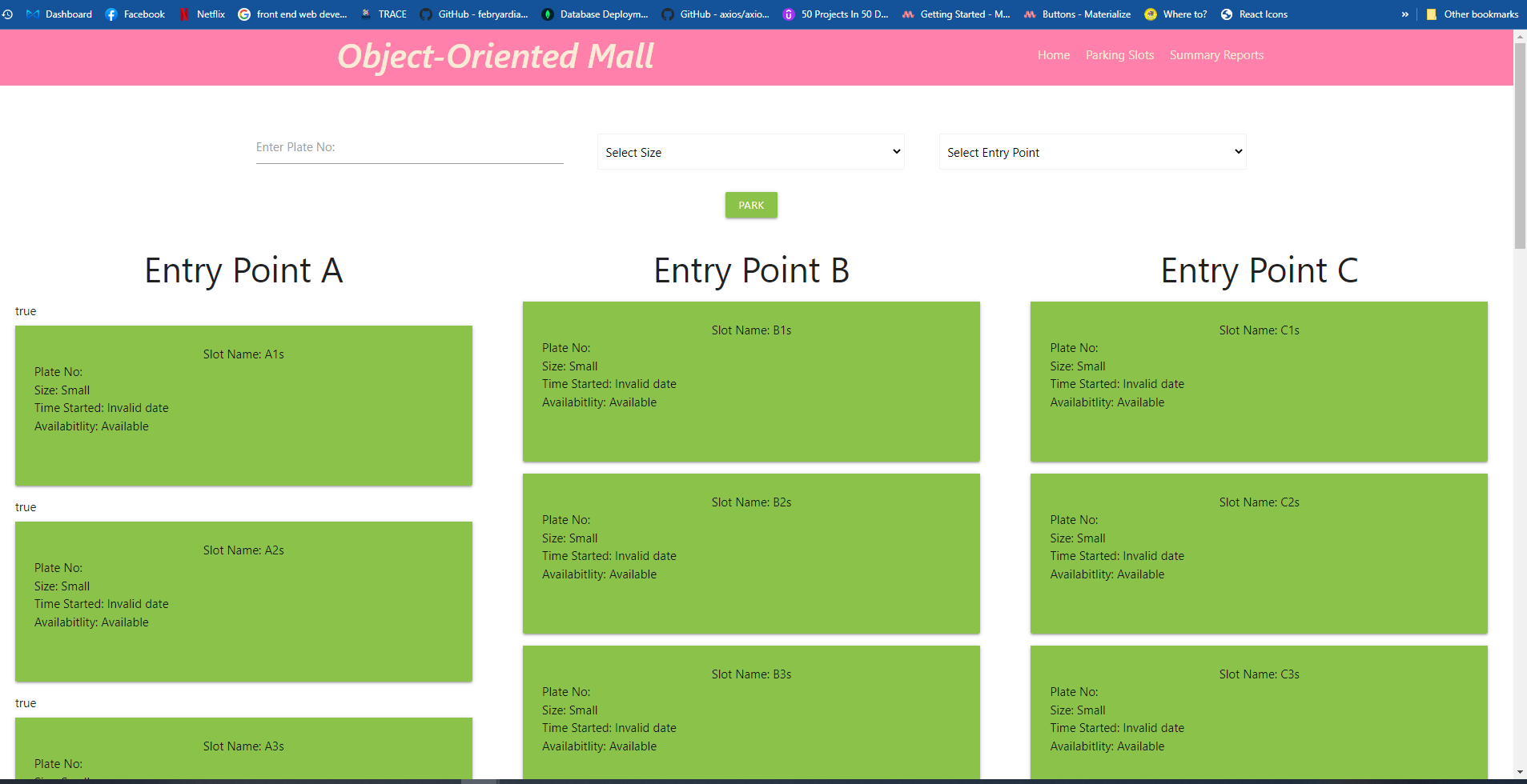 GitHub - johnkylehunterrosal/parkingSlotSystem: A web app parking system