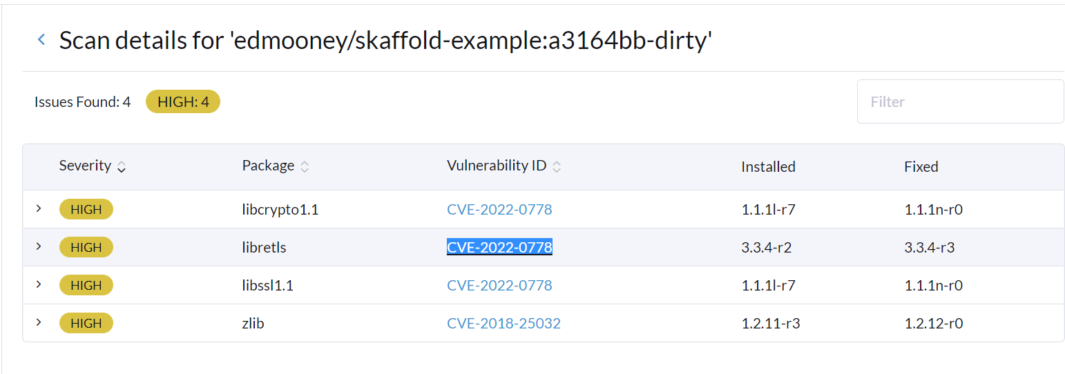 Trivy scan is calling the incorrect url for CVE details Vulnerability ...