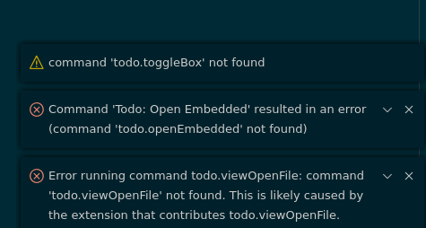 Commands not found · Issue #285 · fabiospampinato/vscode-todo-plus · GitHub