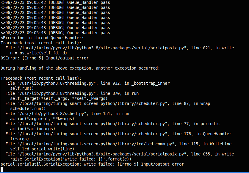 IO errno 5. · Issue #269 · mathoudebine/turing-smart-screen-python · GitHub