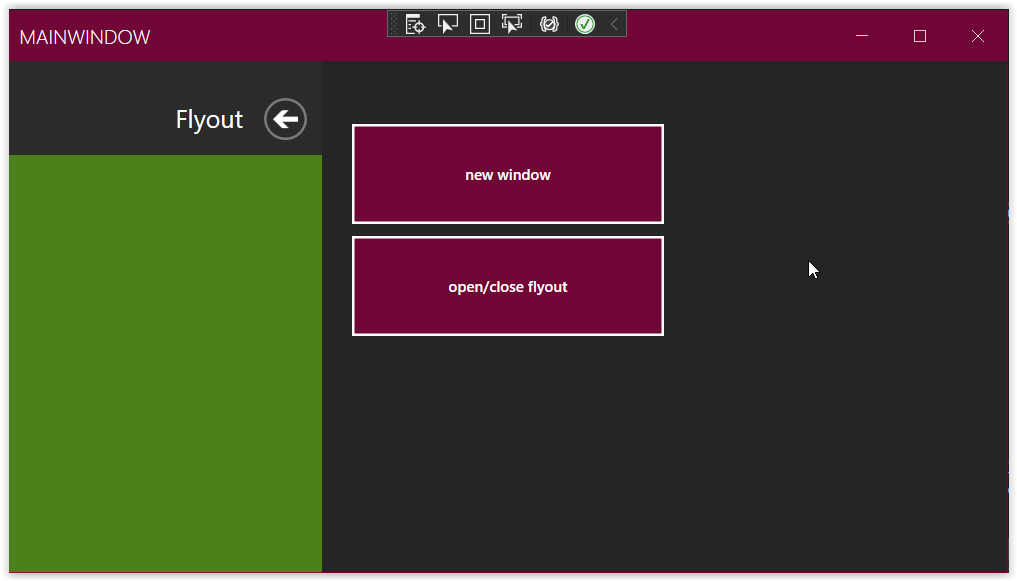 Flyout theme in MainWindow adapts to a theme generated for a different ...