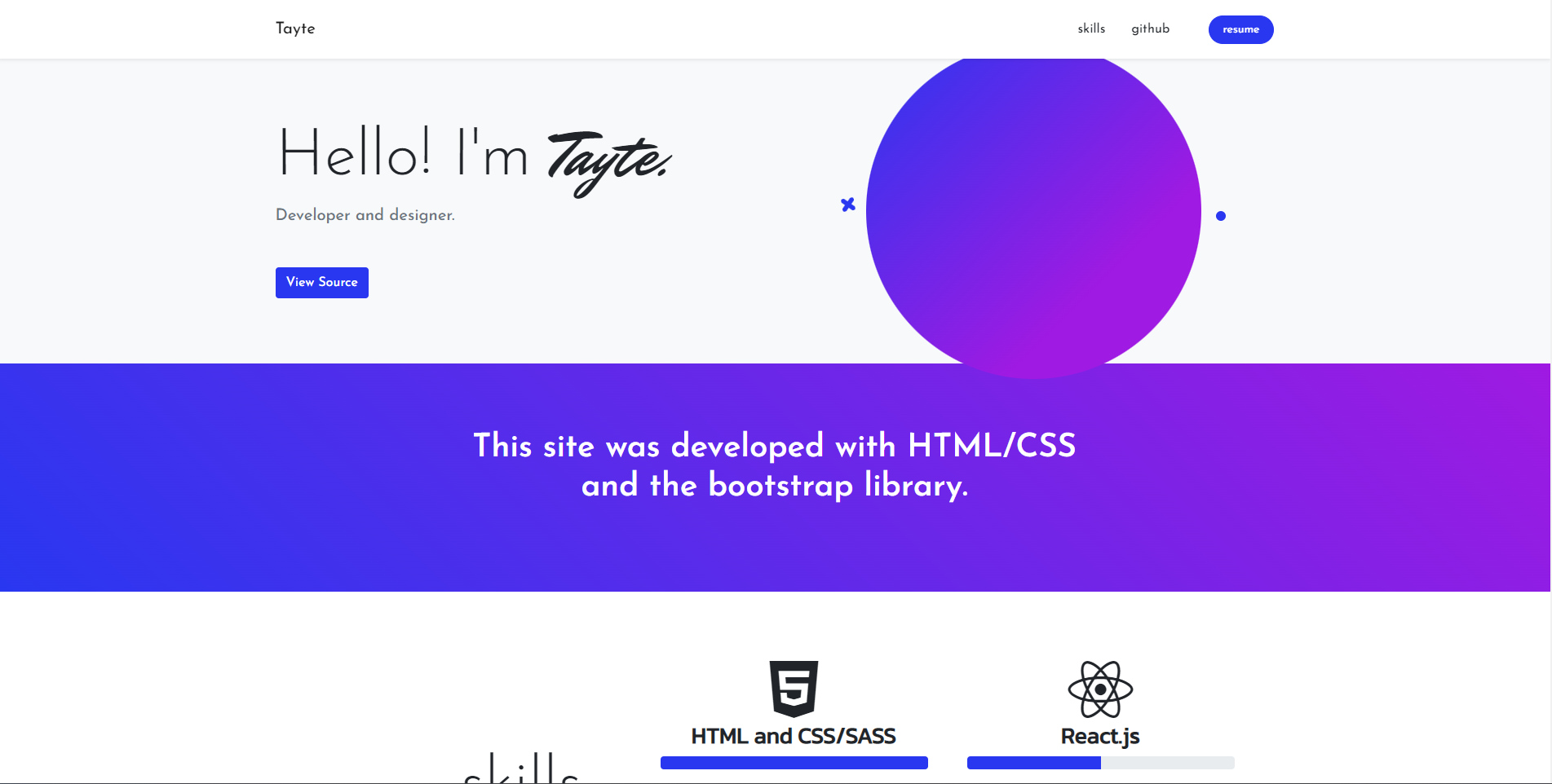 GitHub - tay-te/Bootstrap-Portfolio
