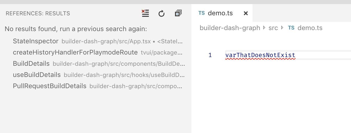 No results found, run a previous search again:
