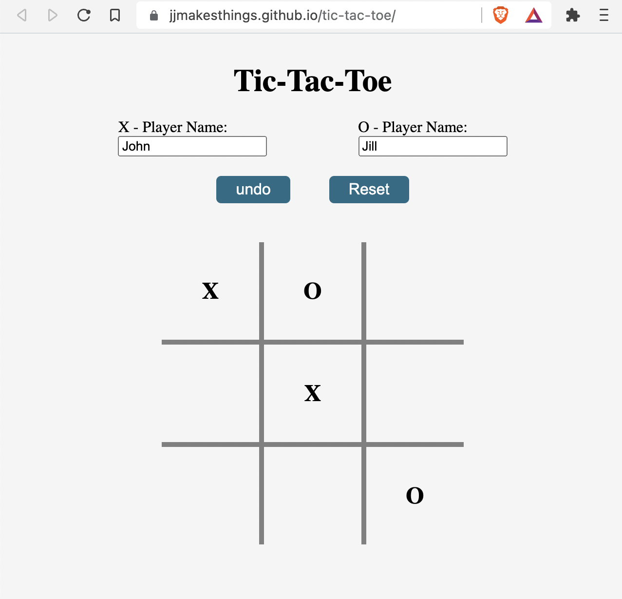 GitHub - jjmakesthings/tic-tac-toe: This project is based on The Odin ...