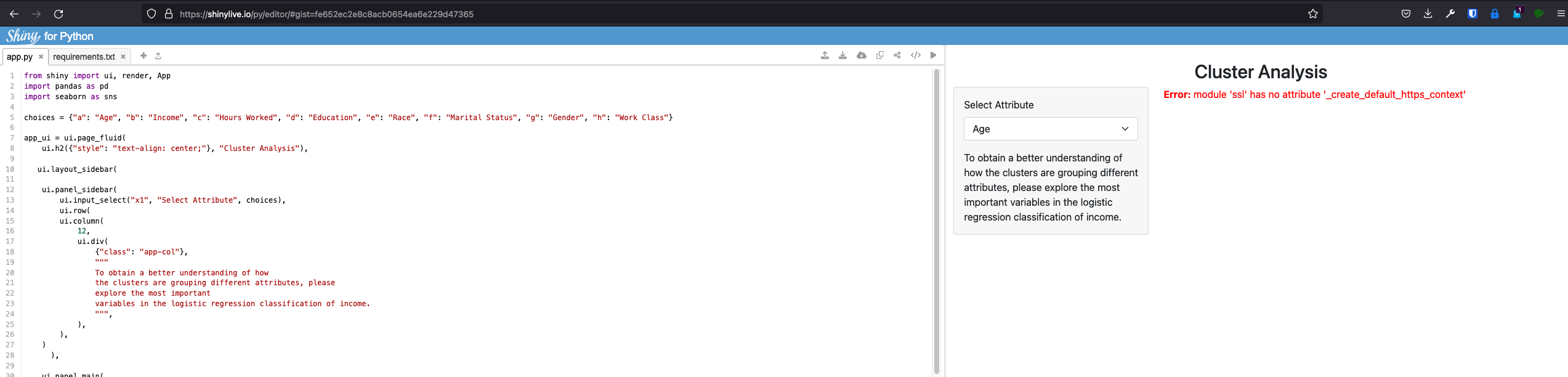 Deployment error · Issue #293 · posit-dev/py-shiny · GitHub