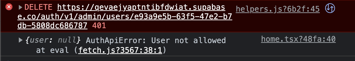 Cannot delete user from auth · supabase · Discussion #10968 · GitHub