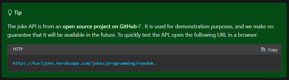 Test link to joke API includes a period which breaks link · Issue ...