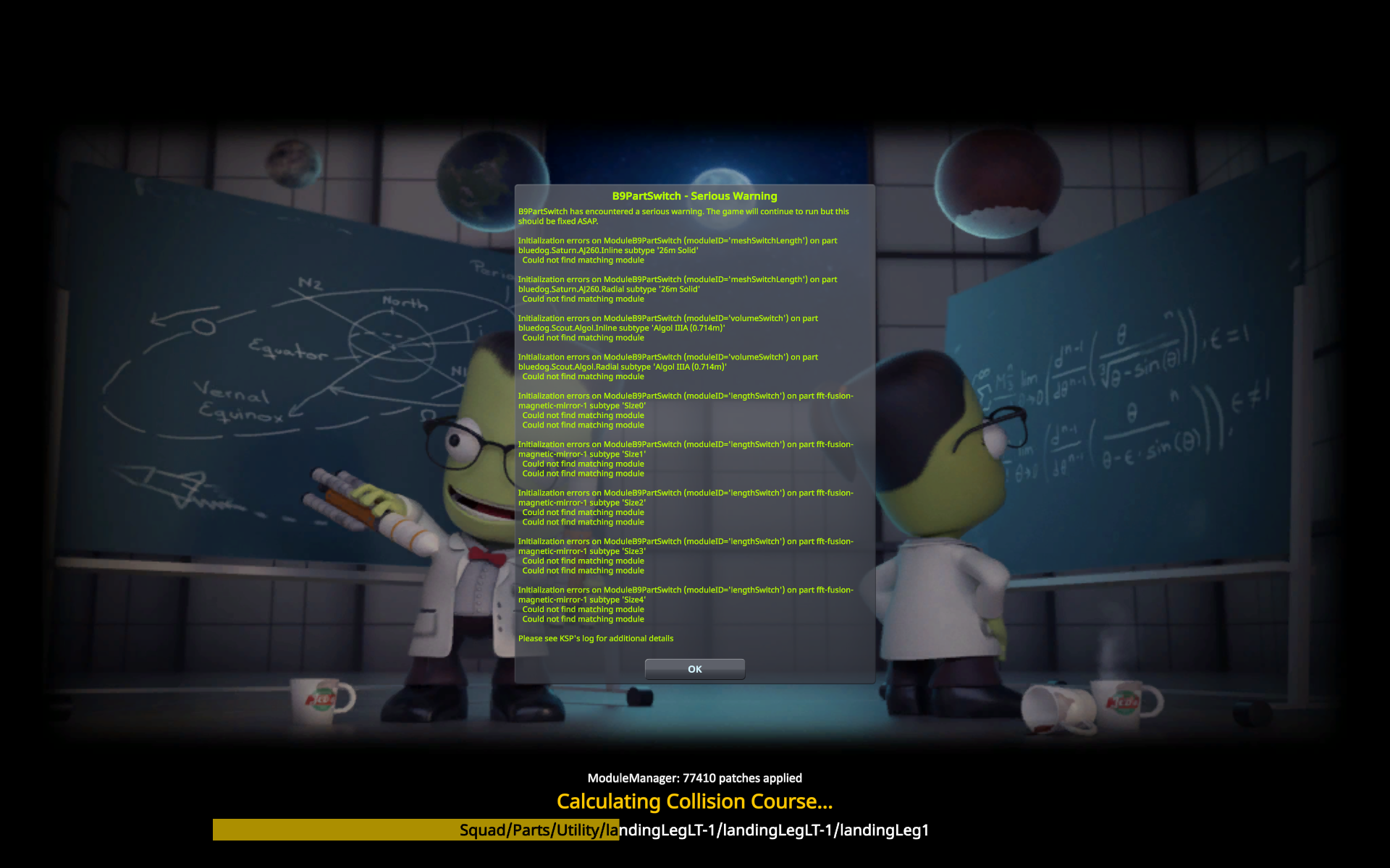 Serious Warning after logging in to KSP 1.12.5 · Issue 243 · blowfishpro/B9PartSwitch · GitHub