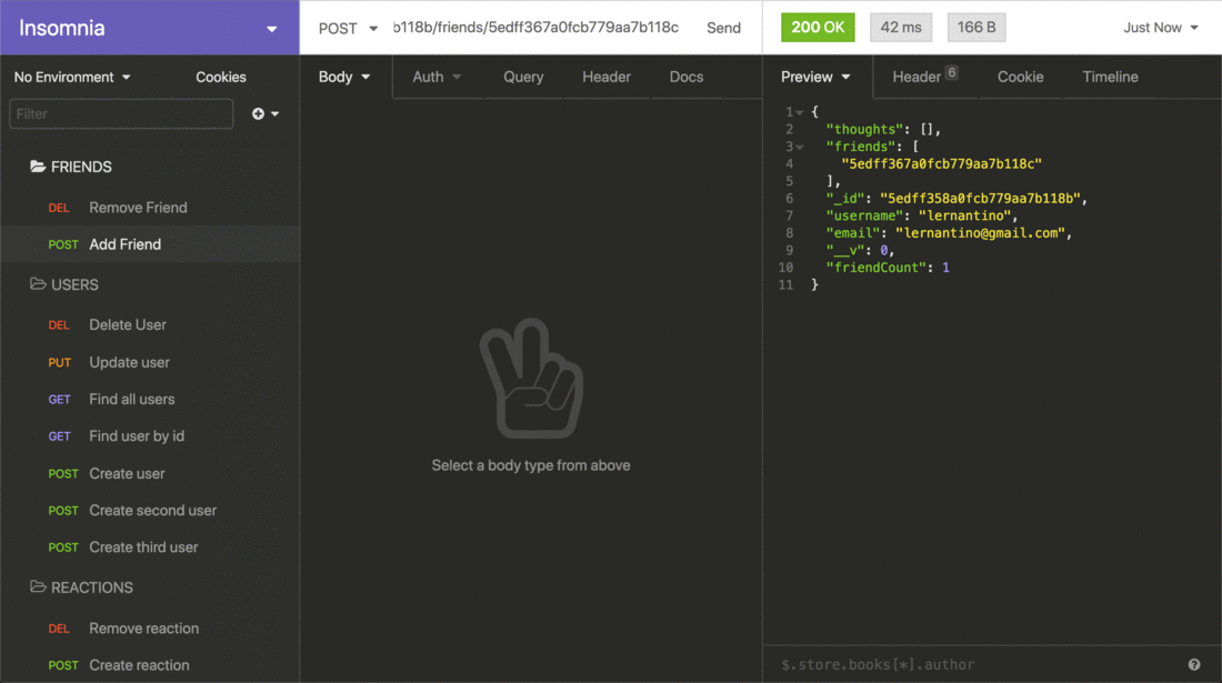 Api Friend GitHub - BriagasD98/Social-Network-API