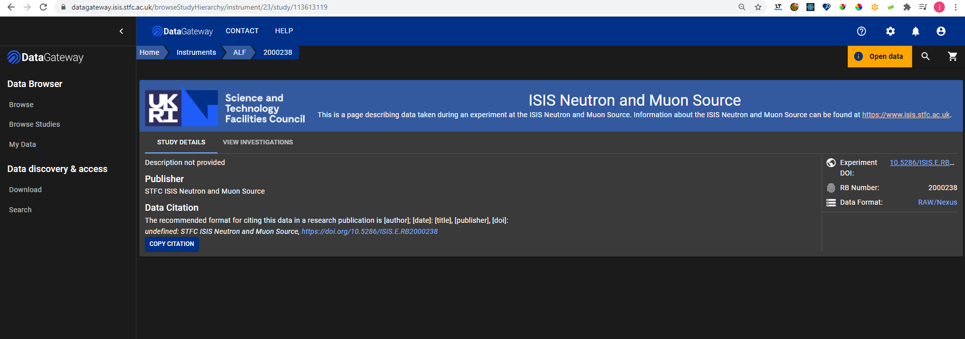 Adding hover tool tips to the DOI numbers on the landing pages · Issue 959 · ralfacilities