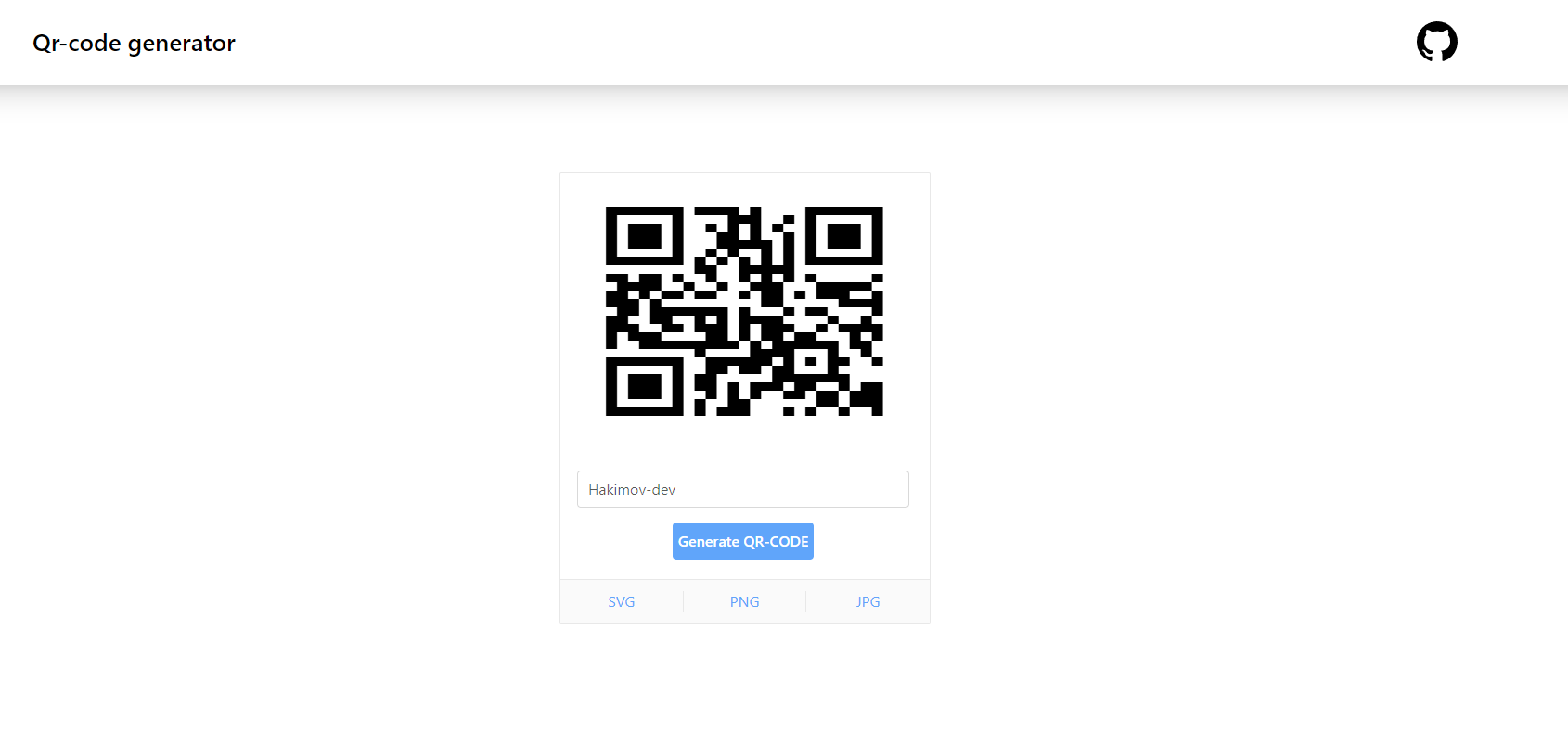 GitHub Hakimov dev qr code generator This Aplication Can Help You