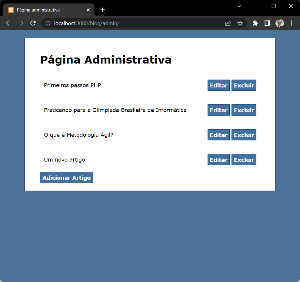 Página Admin