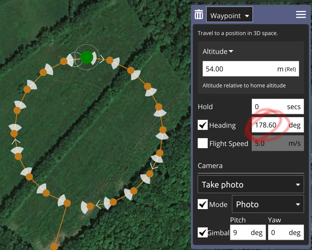 Gimbal yaw visual ignores waypoint heading · Issue 8091 · mavlink
