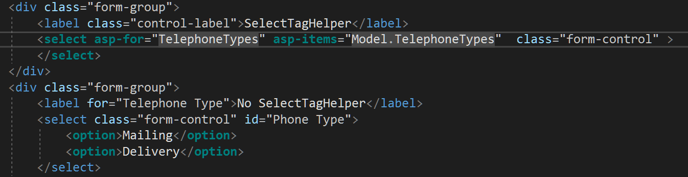 SelectTagHelper sets 'multiple' property to true when asp-items is ...
