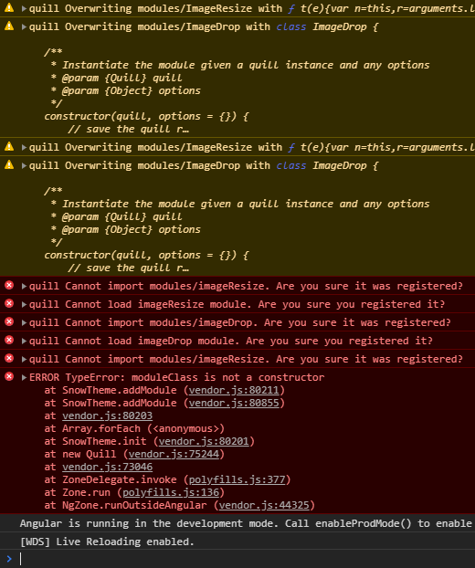 quill error
