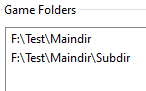 F:\Test\Maindir, then F:\Test\Maindir\Subdir
