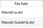 Maindir\a.dol, then Maindir\Subdir\b.dol