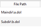 Maindir\a.dol, then Subdir\b.dol