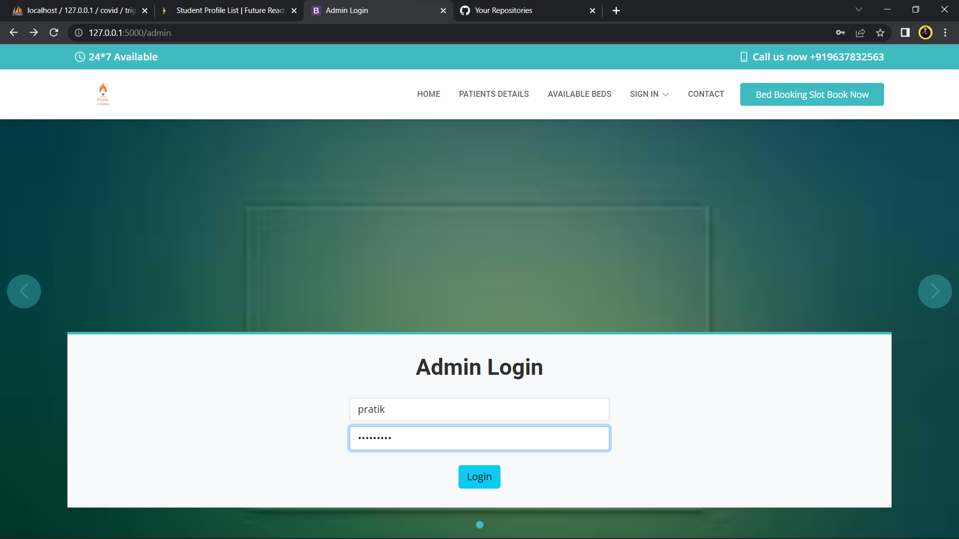 GitHub - pratikrk/covid-bed-reservation-system: Covid Bed Reservation ...