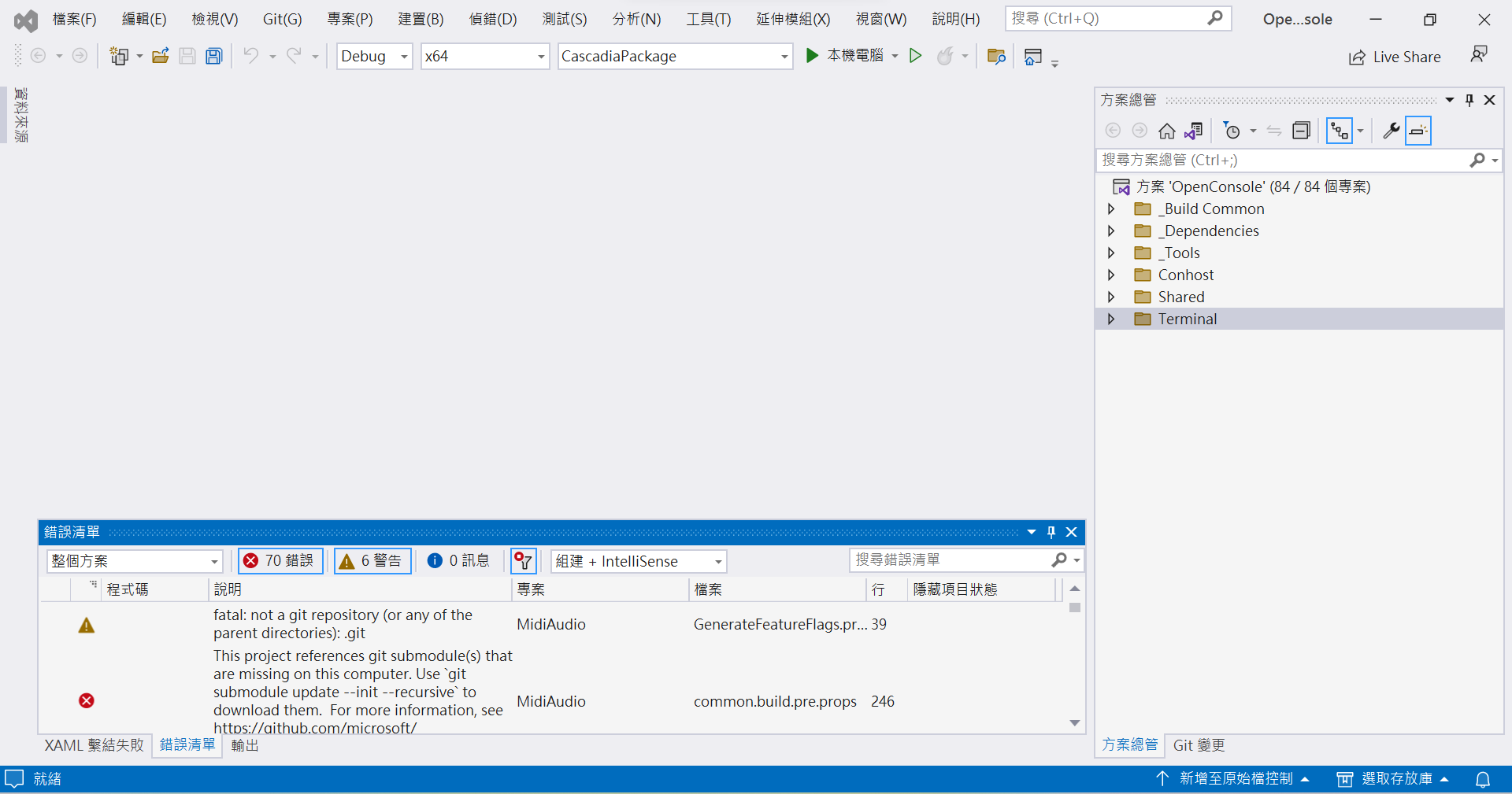 Visual Studio 2022 Community Build OpenConsole sln Failed Issue 