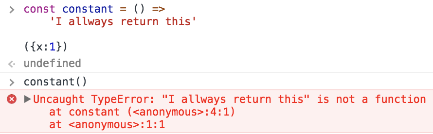 One line arrow function followed by a parens produces invalid ...