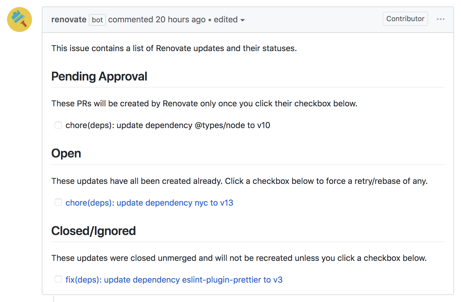Setup dependency dashboard · Issue #5486 · prettier/prettier · GitHub
