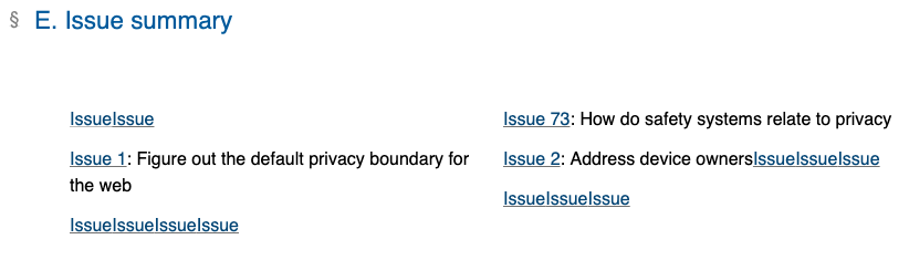 Issue links without newlines