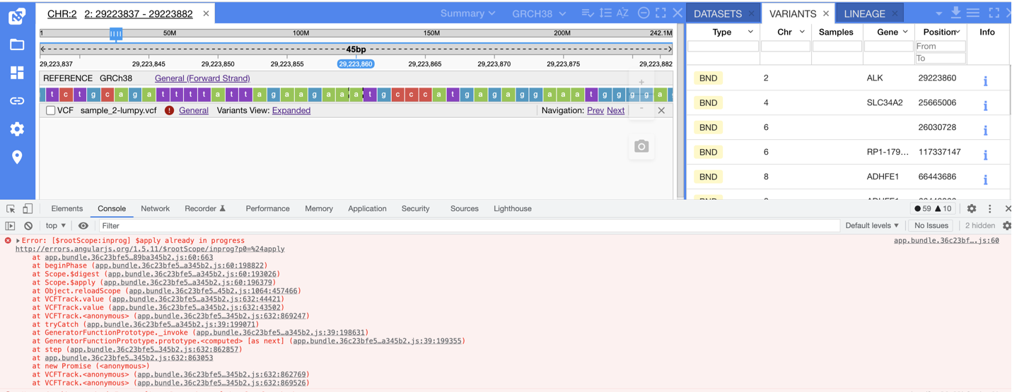 BUG: An error displays in the console and the variation disappears from ...