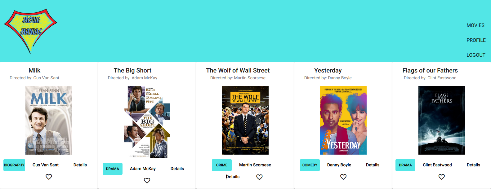 GitHub - Kittekat14/MovieManiac: Client-side Code for Movie API ...