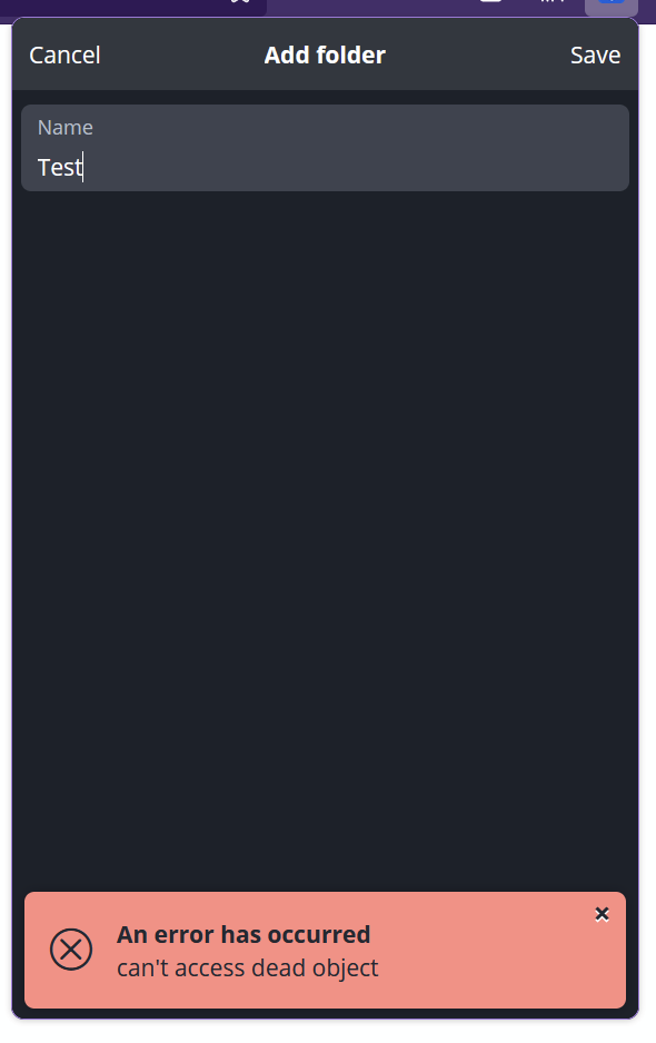 Error displayed in add-on during folder creation and deletion · Issue ...