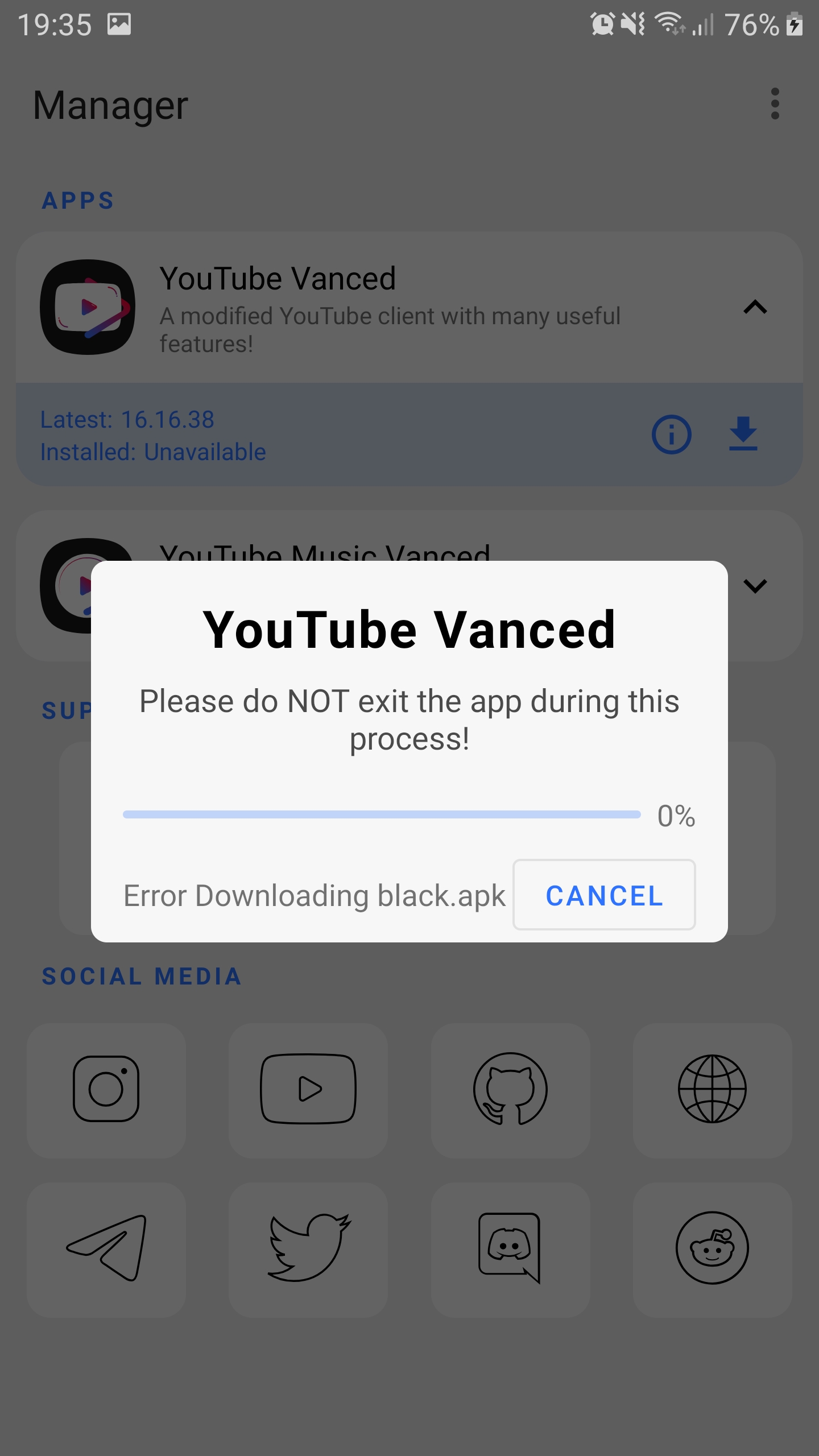 Vanced Manager has not Storage Permission · Issue 536 · TeamVanced